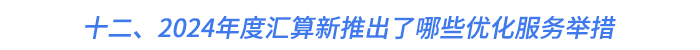十二,、2024年度匯算新推出了哪些優(yōu)化服務舉措