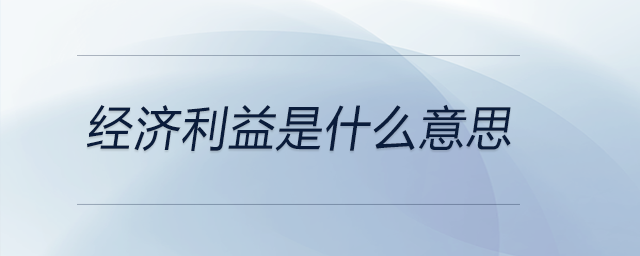 經(jīng)濟利益是什么意思