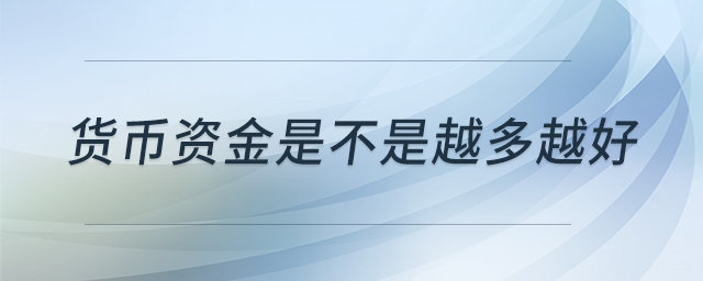 貨幣資金是不是越多越好