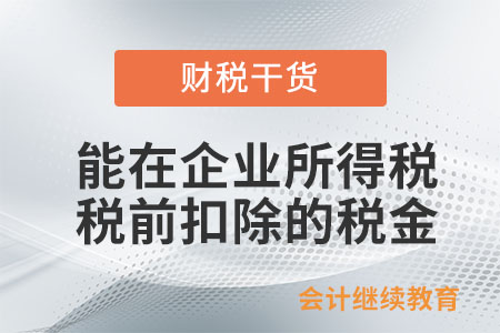 企業(yè)發(fā)生的哪些稅金可以在企業(yè)所得稅稅前扣除,？