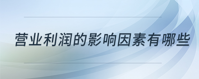 營(yíng)業(yè)利潤(rùn)的影響因素有哪些