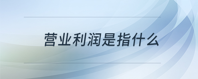 營業(yè)利潤是指什么