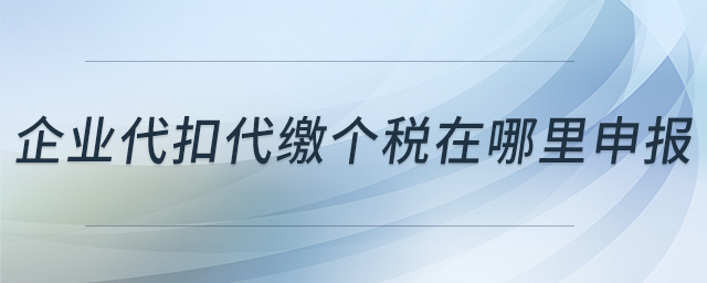 企業(yè)代扣代繳個(gè)稅在哪里申報(bào)