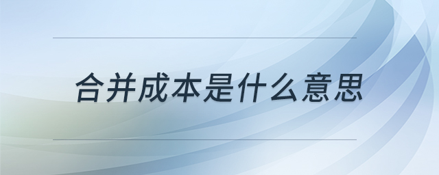合并成本是什么意思