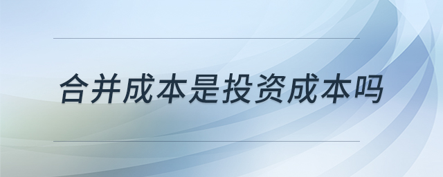 合并成本是投資成本嗎
