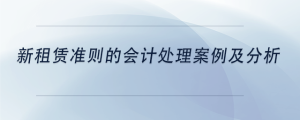 新租賃準(zhǔn)則的會計(jì)處理案例及分析