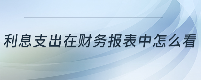 利息支出在財務(wù)報表中怎么看
