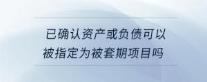 已確認(rèn)資產(chǎn)或負(fù)債可以被指定為被套期項(xiàng)目嗎