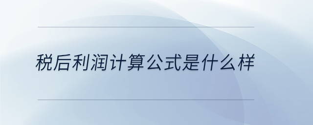 稅后利潤計(jì)算公式是什么樣