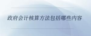 政府會計核算方法包括哪些內(nèi)容