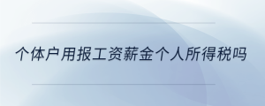 個(gè)體戶用報(bào)工資薪金個(gè)人所得稅嗎