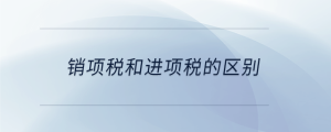 銷項稅和進項稅的區(qū)別
