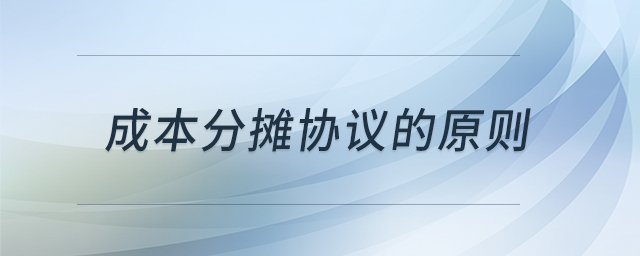 成本分?jǐn)倕f(xié)議的原則