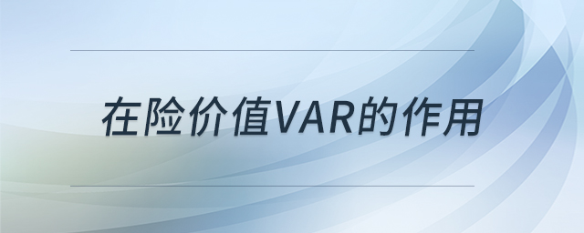 在險價值VaR的作用