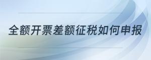 全額開票差額征稅如何申報