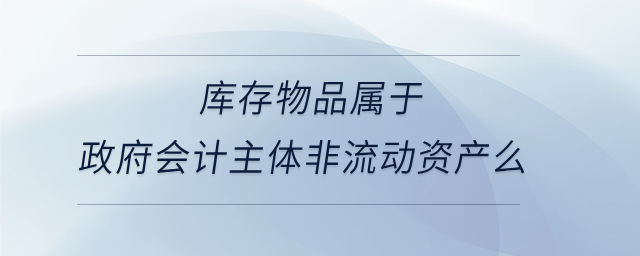 庫存物品屬于政府會計主體非流動資產(chǎn)么