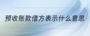 預收賬款借方表示什么意思
