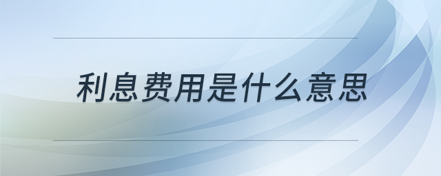 利息費用是什么意思