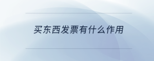 買東西發(fā)票有什么作用