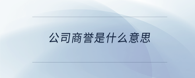 公司商譽是什么意思