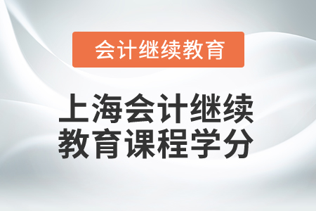 2025年上海市會(huì)計(jì)人員繼續(xù)教育課程學(xué)分