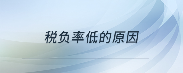 稅負率低的原因