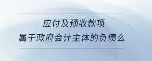 應(yīng)付及預(yù)收款項(xiàng)屬于政府會(huì)計(jì)主體的負(fù)債么