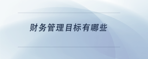 財務(wù)管理目標(biāo)有哪些