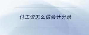 付工資怎么做會計(jì)分錄