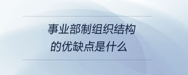 事業(yè)部制組織結(jié)構(gòu)的優(yōu)缺點是什么