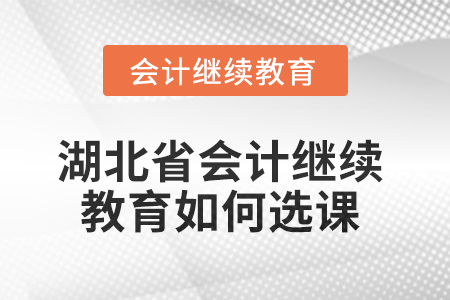 2025年湖北省會計繼續(xù)教育如何選課？