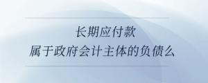 長期應(yīng)付款屬于政府會(huì)計(jì)主體的負(fù)債么