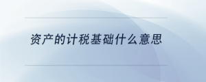 資產(chǎn)的計(jì)稅基礎(chǔ)什么意思