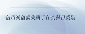 信用減值損失屬于什么科目類別