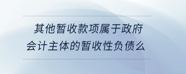 其他暫收款項屬于政府會計主體的暫收性負債么