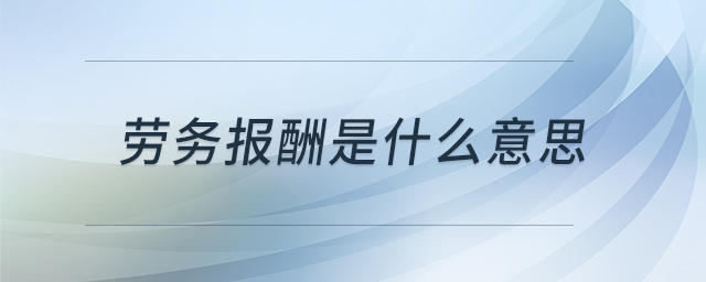 勞務(wù)報(bào)酬是什么意思