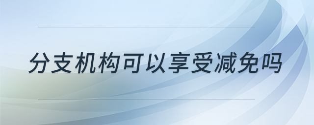 分支機(jī)構(gòu)可以享受減免嗎