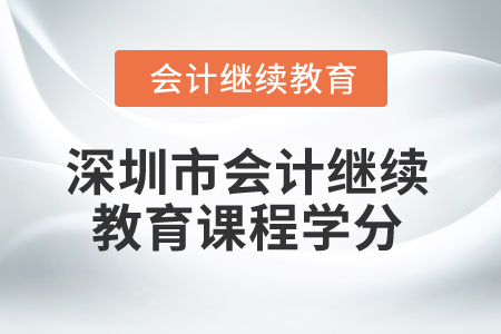 2025年深圳市會計(jì)繼續(xù)教育課程學(xué)分