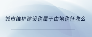 城市維護(hù)建設(shè)稅屬于由地稅征收么