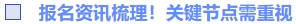 報名資訊梳理,！關(guān)鍵節(jié)點需重視
