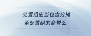 處置組應(yīng)當(dāng)包含分?jǐn)傊撂幹媒M的商譽(yù)么