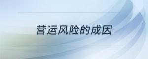 營運(yùn)風(fēng)險(xiǎn)的成因