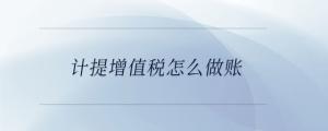 計(jì)提增值稅怎么做賬