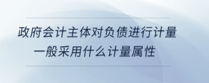 政府會計主體對負債進行計量,，一般采用什么計量屬性