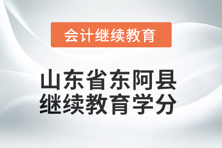 2025年山東省東阿縣會計(jì)繼續(xù)教育學(xué)分要求