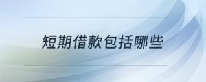 短期借款包括哪些