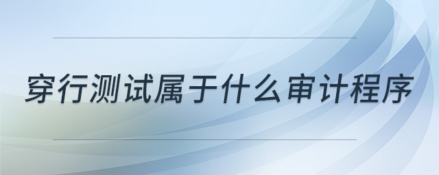 穿行測試屬于什么審計程序
