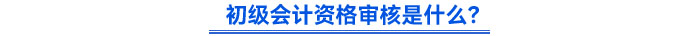 初級會計資格審核是什么,？