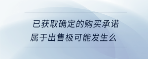 已獲取確定的購買承諾屬于出售極可能發(fā)生么