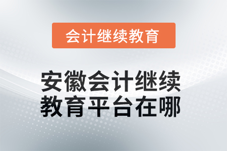 2025年安徽會(huì)計(jì)繼續(xù)教育平臺(tái)在哪,？